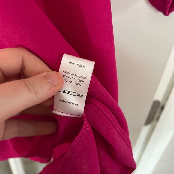 Pomander Place Tuckernuck Eliza Shift Dress Pink Fuchsia Long Sleeve Pockets S - Picture 7 of 11